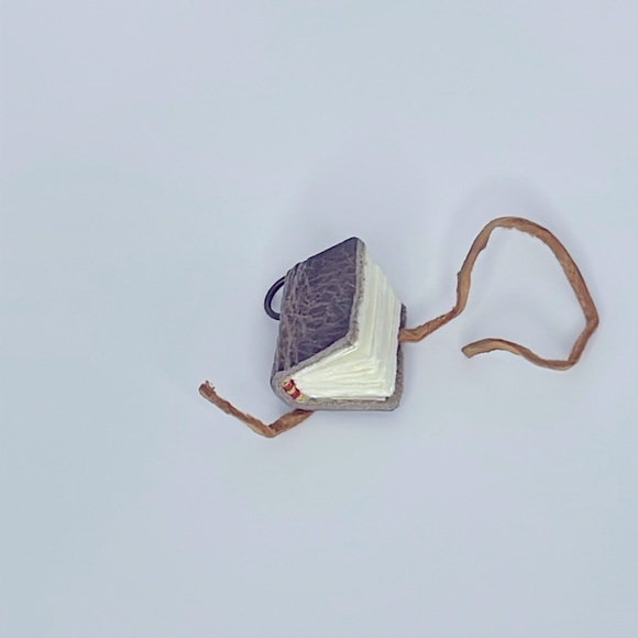 Small Leather & Parchment Book Charm - Picture 2 of 2